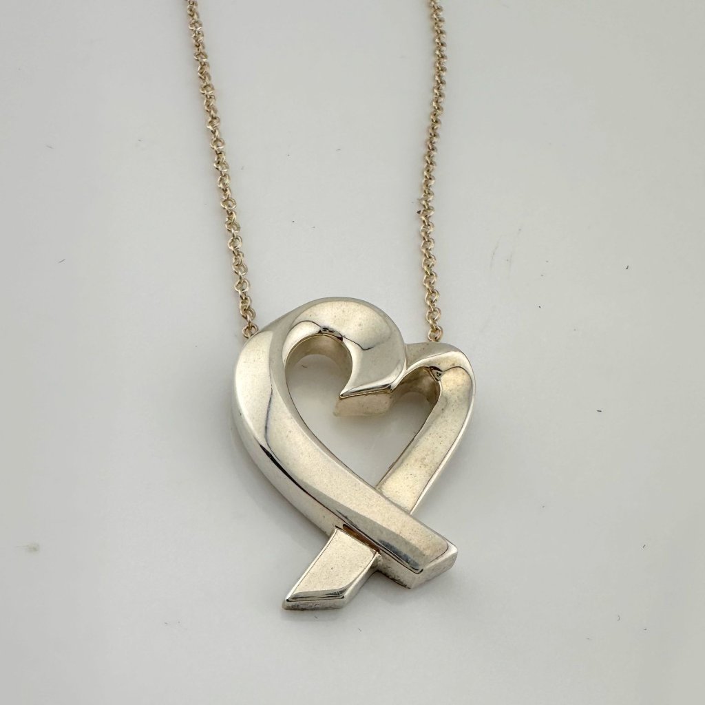 Tiffany And Co Paloma Picasso Medium Loving Heart Pendant Necklace In Sterling 182$